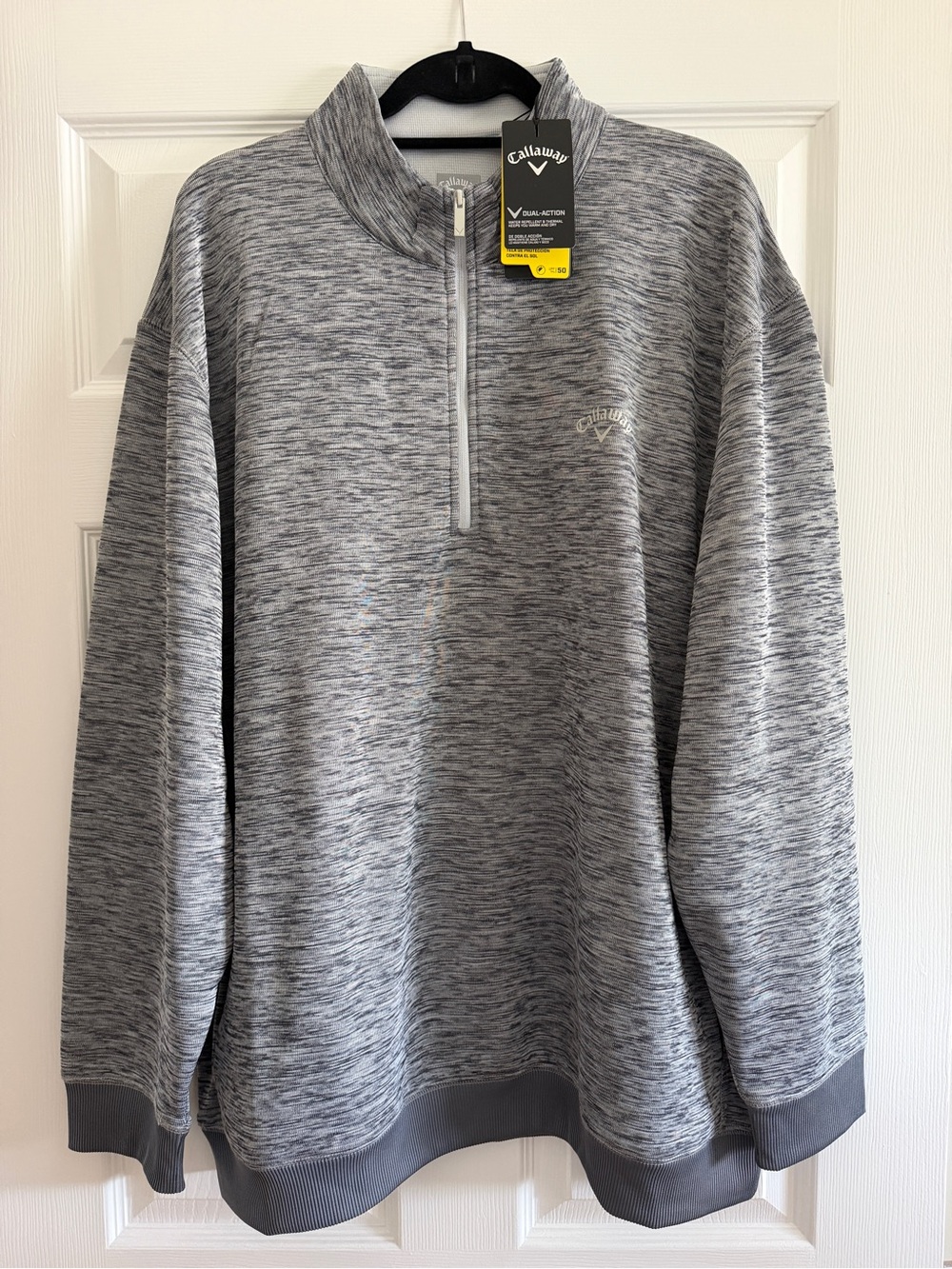 Callaway Men's Heather Gray Quarter-Zip Crewneck Sweater
